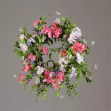 New Summer Cottage PINK HYDRANGEA GREEN VINES Wreath Hydrangea