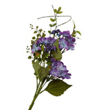 15" Purple Artificial Hydrangea & Berry Floral Spray Hydrangea