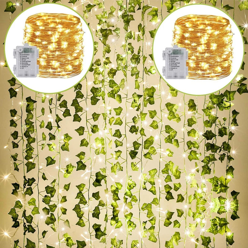 24Pack / Each 82 inch, Artificial Ivy Garland Fake Plants with 160 LED String... Green Plant