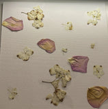 Handmade Pressed Flower Canvas Art - Real Rose & Hydrangea petals Floral Decor Hydrangea