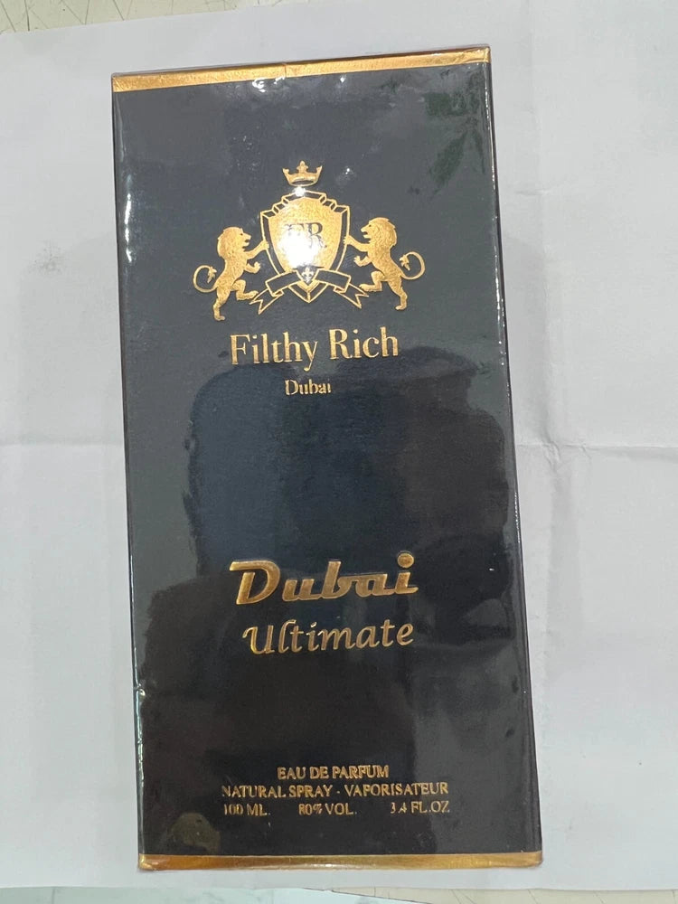 Filthy Rich Dubai Ultimate 3.4 oz EDP spray for men. (&1 surprise perfume free) EDP