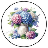 HYDRANGEA FLOWERS IN MASON JAR VASE ENVELOPE SEALS LABELS STICKERS PARTY FAVORS Hydrangea