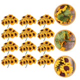 200pcs Artificial Portable Lifelike Paper Flower Ornament Simulated Sunflower Sunflower