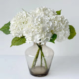 3 Pcs White Real Touch Hydrangeas Artificial Flowers 21'' Faux Latex Hydrange... Hydrangea