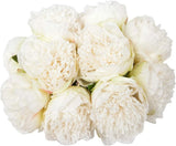U'Artlines 20 Heads Artificial Peony Silk Flower Leaf Home 20pcs, White Peony
