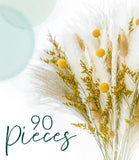 Natural Dried Pampas Grass Bouquet, Phragmites Dried Flowers Home Decor 90PCS Pampas Grass
