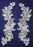 Gorgeous Vtg Guipure Venise Bridal lace appliques Cream color (1 Pair) Flowering Plants
