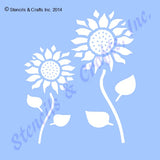 5" SUNFLOWER STENCIL 2 SUNFLOWERS STEMS PATTERN TEMPLATE PAINT ART CRAFT NEW Sunflower