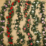 2.5m Artificial Flower Silk Rose Leaf Garland Vine Ivy Home Wedding Garden DŽcor Roses