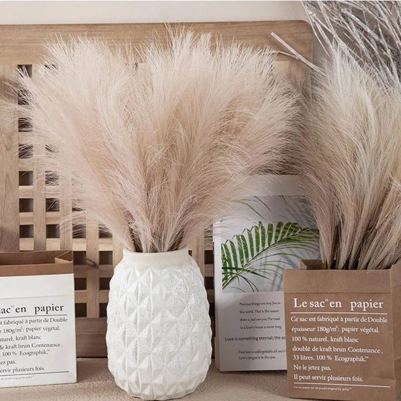20Artificial Pampas Grass Fake Reed Fluffy Flower Bunch Wedding Home Decor DIY Pampas Grass