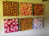 24"x24" Framed Silk flowers Glittery Frames originalArt Sunflowers Galore & more Sunflower