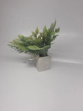NEW! Artificial Plant in a Faux Marble Pot Organic Greenery Textured Leaves Green Plant