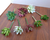 8 Pcs Artificial Plants Colors Succulents Small Lifelike Grasses Green Plant