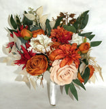 RinLong Fall Wedding Bouquet - About 16" Tall - Marriage Artificial Flowers Bouquet