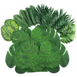 108 Pieces 7 Kinds Artificial Tropical Leaf Jungle Leaves Plant Safari Leaves... Green Plant