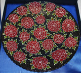 16" Turkish Iznik Carnation & Floral Pattern Handpainted Ceramic Plate In Box Carnation