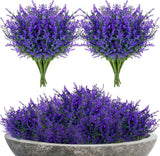 Artificial Lavender Flowers - 10 Pcs Artificial Flowers for Outdoors Faux Lavend Bouquet