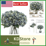 Versatile 6pcs Faux Hydrangea Bouquets in Deep Lake Blue for -Round Use Hydrangea