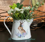 Spring Watering Can Planter Faux Greens Moss Green Plant