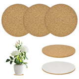 3-Pack 4 Inch Double Layers Cork Plant Coasters for Garden [Beige, Wood Tone] Garden Plants