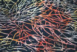 Branches Batik Cotton Fabric Quilting Brown Yellow Orange  BTY Flowering Plants