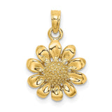 14k Yellow Gold 2-D Sunflower Pendant Sunflower
