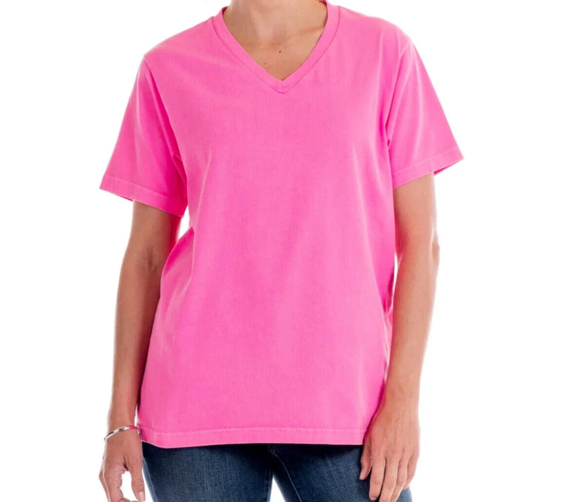 Cosmos pink jersey v-neck short-sleeve T-shirt, size 1X