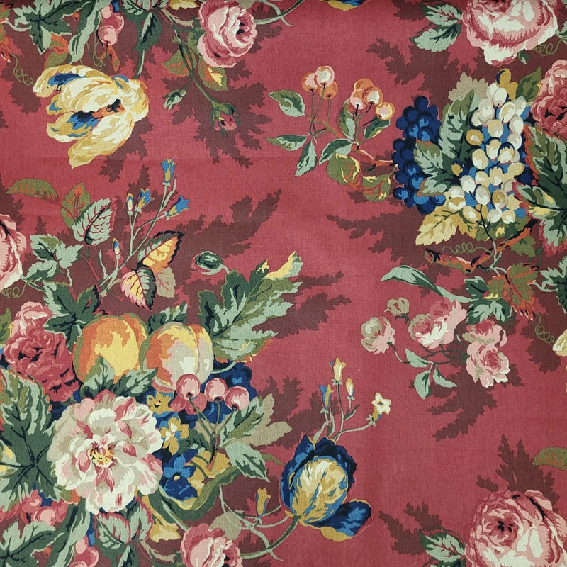 Queensland in Crimson BTY 54" Wide P Kaufmann 100% Cotton Duck Flowering Plants