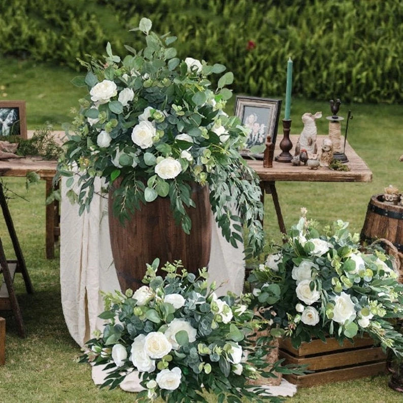 Simulated landscape flower wedding  commercial party venue layout aisle flower Green Plant