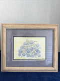 Original watercolor painting Blue hydrangea Botanical wall art Signed Mexico Hydrangea