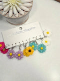 5_Pair Daisy Flower Stud Earrings Set Ð Pastel Colorful Floral Fashion Daisies