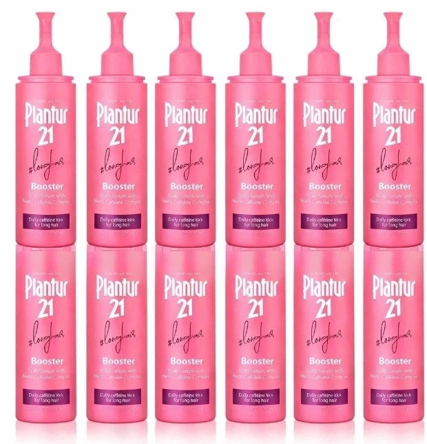 Plantur 21 longhair scalp serum booster bottles, pink, multiple pack