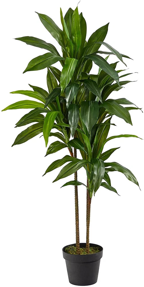 48" Artificial Dracaena Plant with Real Touch Leaves and Pot for Indoor Decor Green Plant