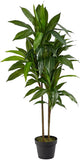 48" Artificial Dracaena Plant with Real Touch Leaves and Pot for Indoor Decor Green Plant