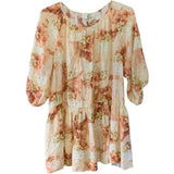 H&M Hydrangea floral dress boho relaxed Lagenlook dress oversized size Medium Hydrangea