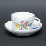 Meissen Basic Flower (Four Flowers) Tea/Coffee Cup & Saucer (Rose, Ranunculus) Ranunculus