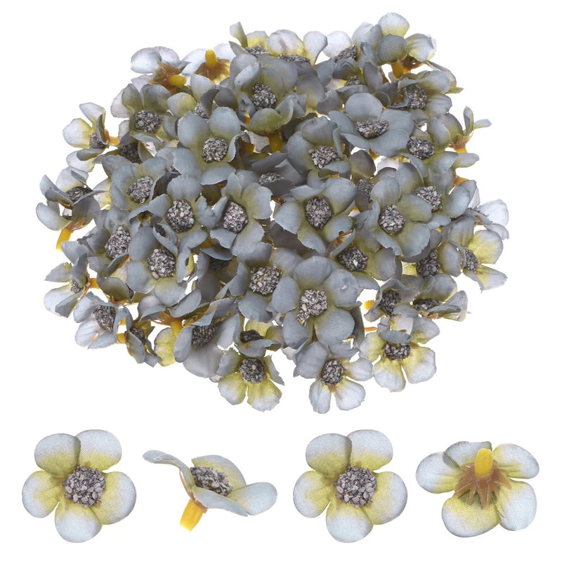 50-Pack Artificial Flower Heads, Mini Silk Faux Daisy Flowers DIY [Gray] Daisies