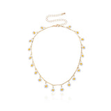 Y2k Daisy Flower Choker Necklace for Women Bohemian Colorful Sunflower Floral Ne Sunflower