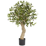 REALISTIC 2 1/2' SILK OLIVE TREE Artificial Fake Plant - HIGH QUALITY Green Plant