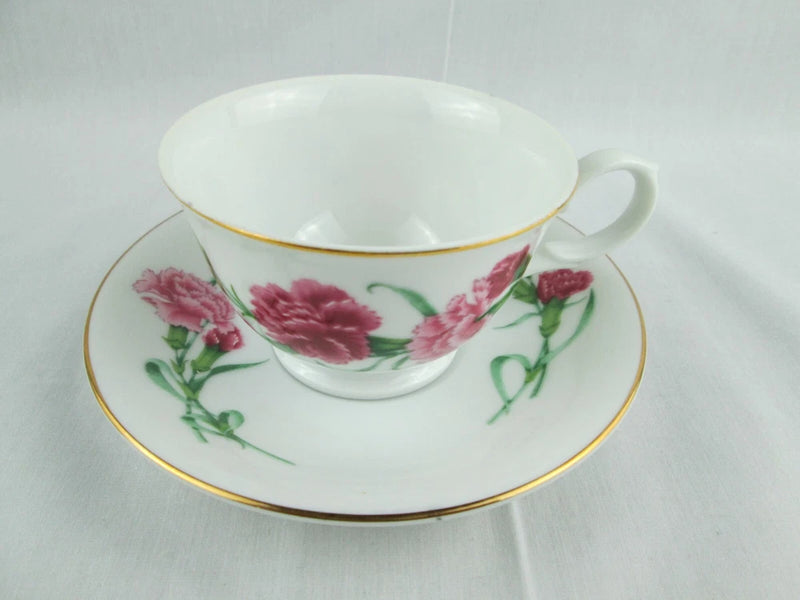 Vintage Avon 1991 Blossoms of the Month January Carnation Teacup Saucer Carnation