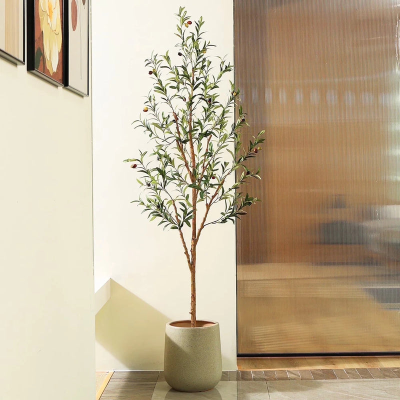 6ft Artificial Olive Tree Indoor, Tall Faux Olive Tree, Artificial Plants Green Plant