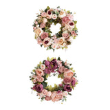Spring Wreath Front Door 40cm Outside Hanging Ornament Artificial Peony Flowers Peony