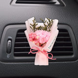 Red Rose Dried Flower Bouquet, Car Vent Clip Scent Diffuser Dried Flower