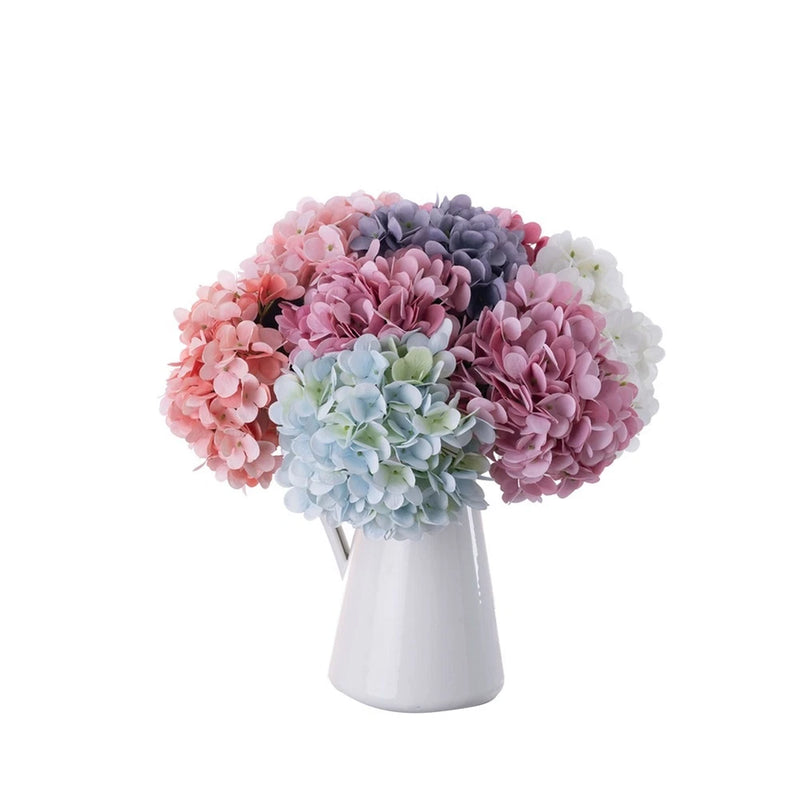 Realistic Hydrangea Artificial Flowers Cloth Material for Wedding Photography Hydrangea