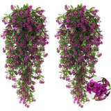 2pcs Artificial Hanging Green Plant Wicker Decor for Indoor Outdoor Use Green Plant