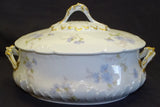 GDM Charles Field Haviland Schleiger 378b Oval Soup Tureen Blue Carnation Flower Carnation