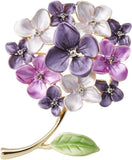 Enamel Purple Lilac Flower Brooches Women Collar Hydrangea Weddings Brooch Pins Hydrangea