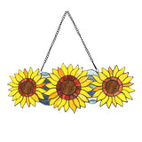 22" Stained Glass Sunflower Window Hanging Panel Suncatcher Sunflower