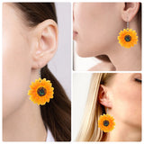 1 Pair Earrings Eardrop Fashion Flower Earrings Acrylic Dangle Earrings Sunflower