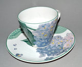 LARRY LASLO COLLECTION Southampton 267532 Cup & Saucer Blue HYDRANGEA Flower MT! Hydrangea